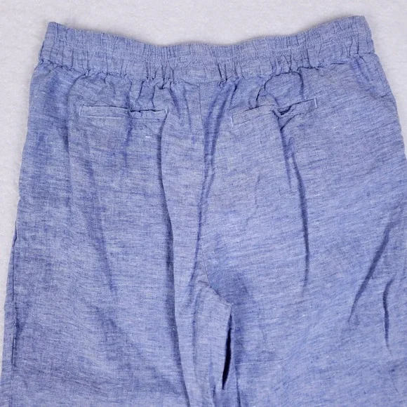 Chico's Linen Pants Blue Cropped Pull-On Size 14 Coastal Grandmother - Picture 10 of 10